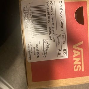 Old SKool ( Cherry Checkers) Black/Gum